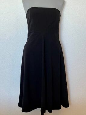 White House Black Market black strapless dress Sz 10